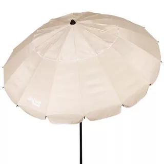 AKTIVE Aktive Ombrellone da spiaggia antivento, 16 stecche, 240 cm, crema