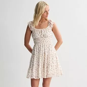 Juniors' Mary & Mo Flutter Strap Dress