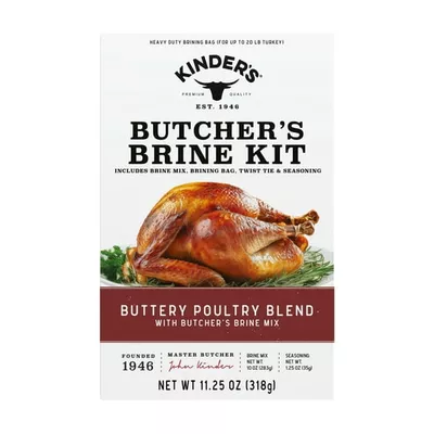 Kinder's Butcher's Brine Kit for Turkey, Buttery Poultry Blend with Brine Mix, 11.25 oz
