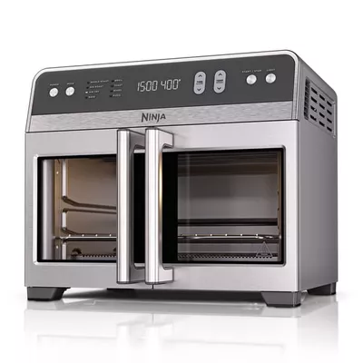 Ninja French Door 8-in-1 Countertop Oven, with Smart Surroundair Technology and Air Fry Function, Dishwasher Safe, 6 Pieces, FO100 Silver