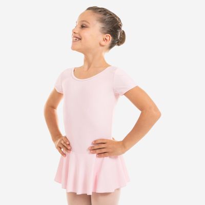 Dievčenský baletný trikot so sukničkou ružový