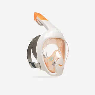 DECATHLON Maschera snorkeling superficie bambini EASYBREATH 6-10 beige-arancione