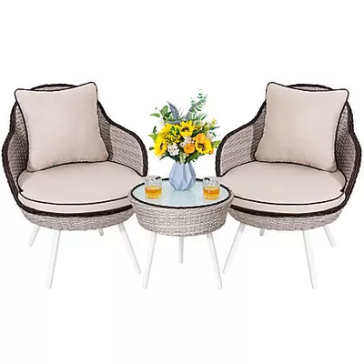 Nuu Garden Outdoor 2-Person Patio Bistro Set with Cushions