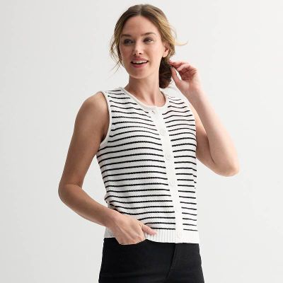 Women's Sonoma Goods For Life® Button Up Crew Neck Sweater Vest