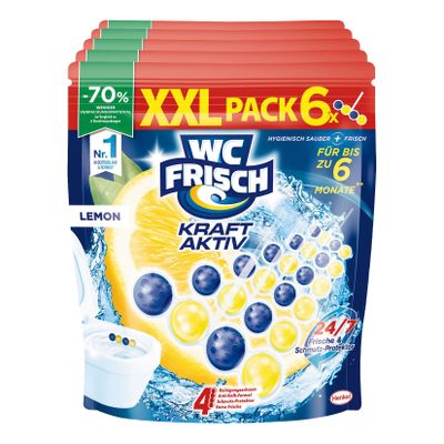 WC Frisch Duftspüler Kraft Aktiv Lemon 6 x 50 g, 5er Pack