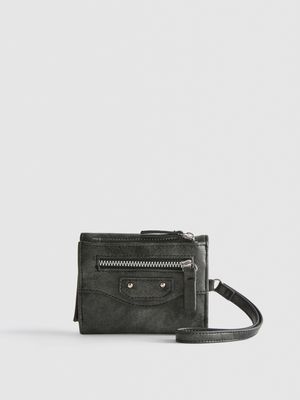 Bolso de mano con cremallera integral y muñequera