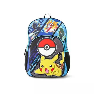 Pokémon Boys' 17" Pikachu Light Up Backpack with Bonus Card Pack, Black