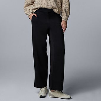 Women's Simply Vera Vera Wang High Rise Pull-On Wide Leg Luxe Cozy Knit Pants