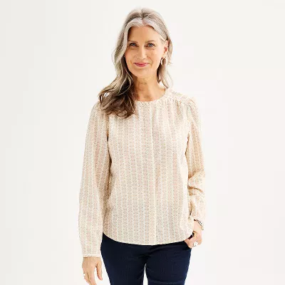 Women's Croft & Barrow® Button Through Blouse