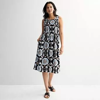 Women's Croft & Barrow® Smocked Midi Dress