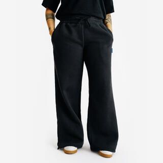 DECATHLON Pantaloni tuta donna ELEMENTALS regular fit felpati con tasche neri