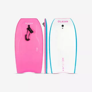 OLAIAN Bodyboard 500 leash rosa-bianco