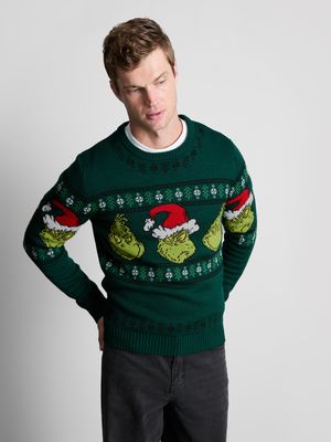 Jersey navideño con grecas alpinas de El Grinch