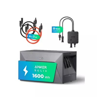 Anker SOLIX Solarbank E1600, 1.6kWh Akkukapazität, IP65, 6000 Ladezyklen, LFP Akku, Kompatibel mit 99% der Balkonkraftwerke, Plug&Play in 5 Min