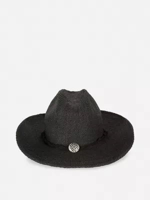 Sombrero vaquero de paja con ribete