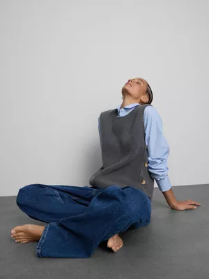 Camiseta y chaleco de punto 2 en 1