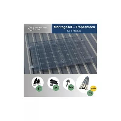 Montageset für 2 PV Module / Trapezblech