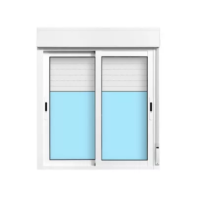 VENTANA ALUMINIO CORREDERA PERSIANA BLANCA 100X115CM