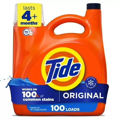 Tide Laundry Detergent Liquid, Original Scent, 132 fl oz, 100 Loads, HE Compatible