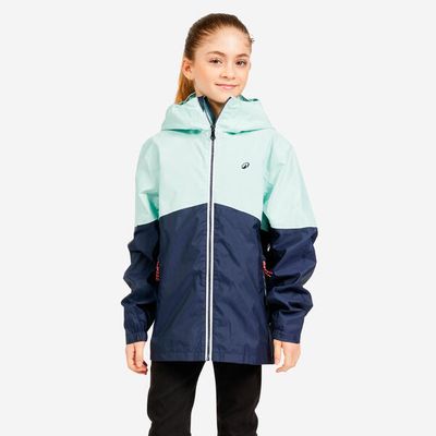 TRIBORD Segeljacke Regenjacke Kinder wasserdicht 100 blau/hellgrün