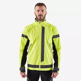 KIPRUN Giacca running uomo RUN DPI 900 alta visibilità giorno-notte giallo-nero