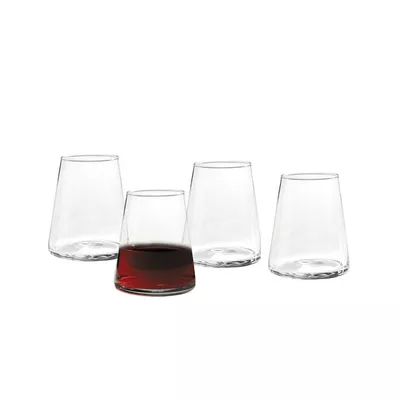 Better Homes & Gardens Clear Flared Stemless Wine Glass 17 ounce, 4 Pack