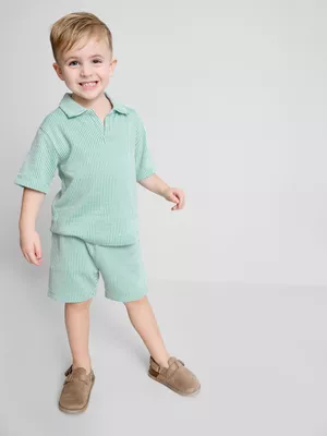 1,5-9 años | Set de camisa a rayas y pantalón corto