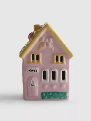 Adorno en forma de panadería con luz LED