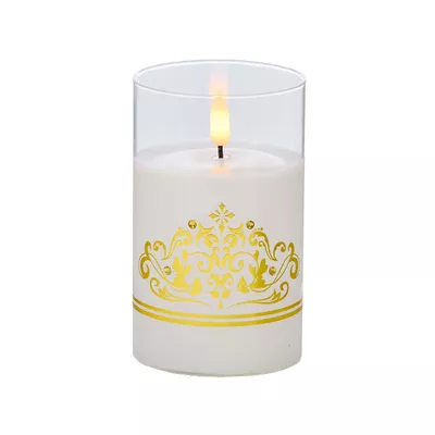 LED Flickering Candle Gold Trim