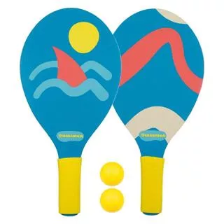 WAIMEA Set da Beach Tennis - 2 racchette + 2 palline - Blu/Giallo