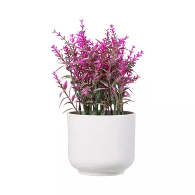 Faux Lavender In White Pot