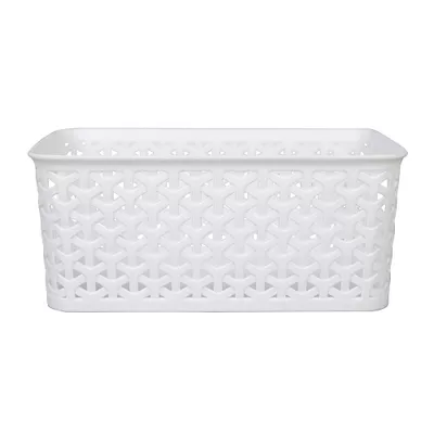 Y Weave Storage Basket White Small