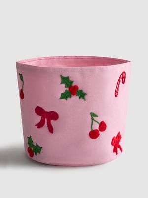 Cesta de almacenaje navideña