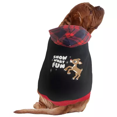 Rudolph The Red Nosed Reindeer Snow What Fun Pet Hoodie