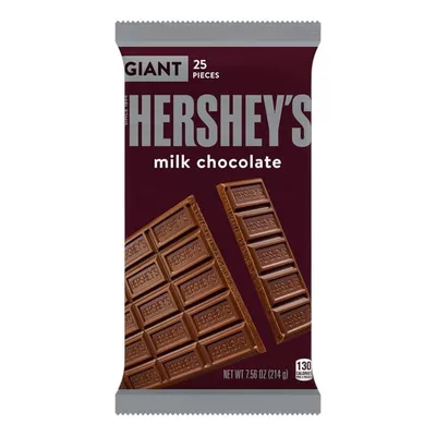 Hershey's Milk Chocolate Giant, Candy Bar, 7.56 Oz (25 Pieces)
