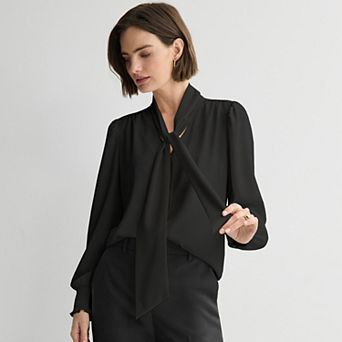 Women's Nine West Tie Neck Button-Down Blouse
