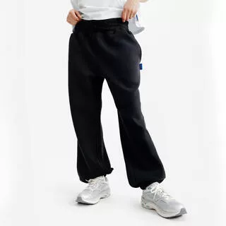DECATHLON Pantaloni tuta donna ELEMENTALS flare felpati neri