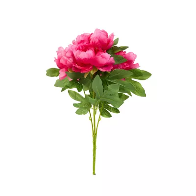 Faux Bunch Open Peonies White/Pink