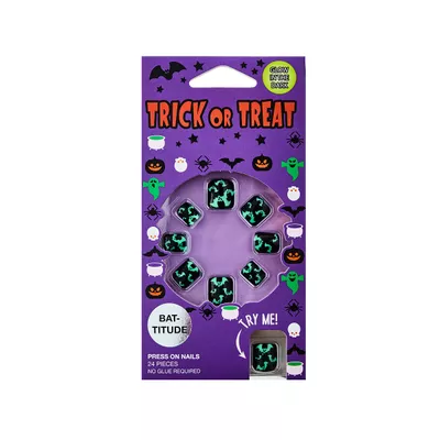 Halloween Nails Bat Gid 24pk