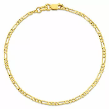 18KT Yellow Gold Figaro Bracelet 1.3g