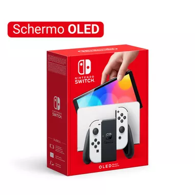 Nintendo Switch (modello Oled) Bianco, schermo 7 p...