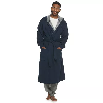 Men's Hanes® 1901 Athletic Hooded Cotton Fleece Robe