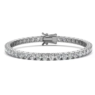 Cate & Chloe Kaylee 18k White Gold Plated Tennis Bracelet with Simulated Diamonds Gift for Women