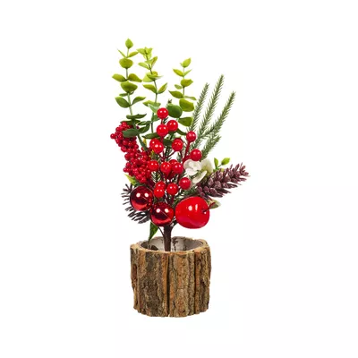 Christmas Florals In Wooden Trunk Pot