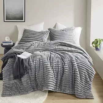 510 Design Avril Fluffy Ribbed Plush Comforter Set