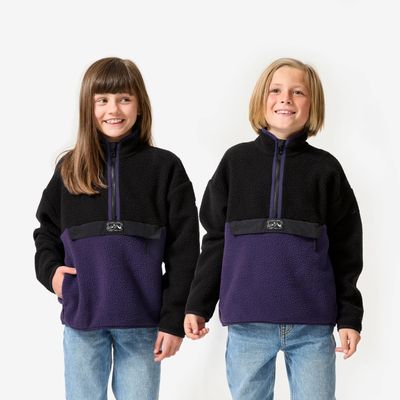QUECHUA Dětská fleecová mikina s polovičním zipem Sherpa NH 500 7–15 let