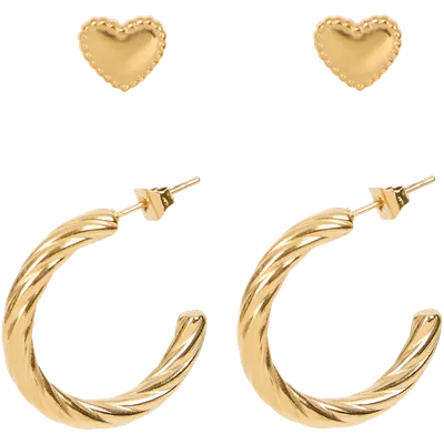 Nerezové pozlacené náušnice