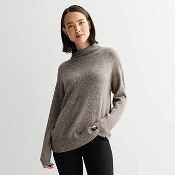 Women's Nine West Soft Funnel Neck Relaxed Sweater
