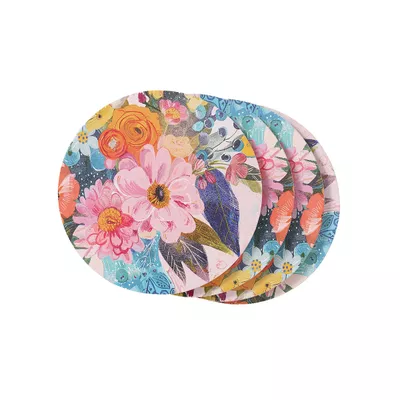 Corkback Coaster Blooms 4pk