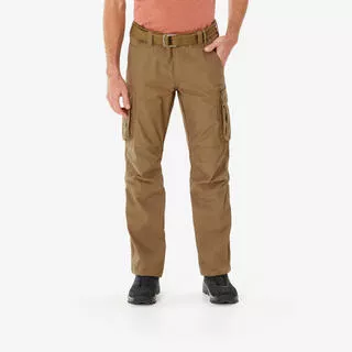 Pantaloni trekking cargo uomo TRAVEL100 con cintura beige